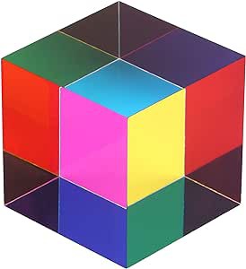 キューブ プリズム CMY Cube カラーキューブ アクリル アクリル立方体 半透明 滑らか 装飾用 心癒し 50mm 40mm (50mm)