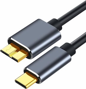 USB C to Micro B 3.0 ケーブル 0.5M 5Gbps 高速データ転送 金メッキコネクタ 外付けHDD/SSD ハードドライブなど対応 送料無料