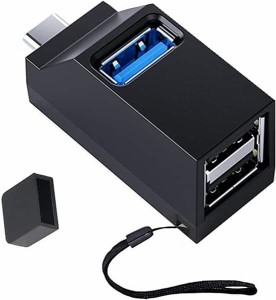 Type C ハブ 3.0 ダイレクトプラグ 3ポート USB3.0+USB2.0ポート 1拡張 組み合わせハブ 超小型 バスパワーUSBポート 高速データ転送対応