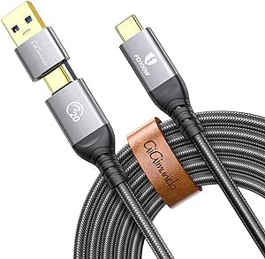 USB 3.2 Gen 2x2 ケーブル 2in1 USB-A/C to USB-C 20gbpS高速データ転送 4K 100W急速充電 4K@60Hz映像出力 PD対応 Thunderbolt 3/MacBook