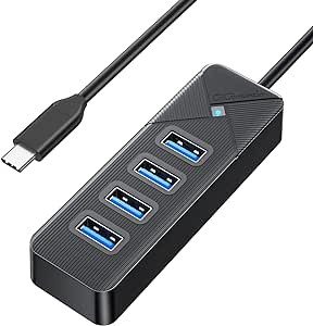 4in1 USB ハブ USB3.0 4ポート USB HUB バスパワー 5Gbps高速転送 Type-C iPad Pro ChromeBook Pixel 他対応 スリム設計 軽量 テレワーク