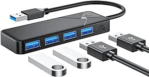 USB ハブ 4ポート USB3.0 HUB バスパワー 5Gbps高速転送 バスパワー 軽量 Windows MacBook OS iPad Pro ChromeBook Pixe直挿しタイプ ス