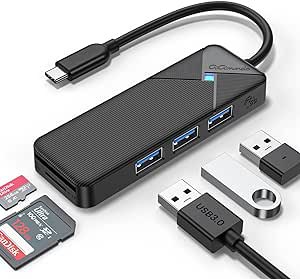 USB ハブ 5ポート USB 3.0ポート SD/TFカードリーダーカード 5Gbps高速転送 バスパワー 軽量 Windows MacBook OS iPad Pro ChromeBook Pi