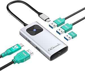 5in1 USB C ハブ HDMI 4K Type-C ハブ USB3.0ポート 5Gbps データ伝送 PD 60W急速充電 軽量アルミ合金 Windows/MacBook/iPad Pro/Surface