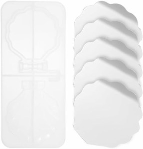 シリコン モールド 貝殻 シリコン モールド エポキシ樹脂 手作り 化粧鏡 アクリルミラー付き（5錠） 送料無料