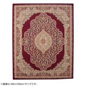 トルコ製 ウィルトン織カーペット 『ベルミラ RUG』 ワイン 約80×140cm 2330659