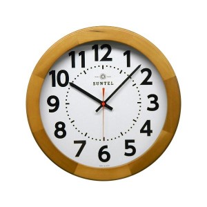 さんてる・日本製・くっきり木枠掛け時計・ライトブラウン・SQ06-LBR
