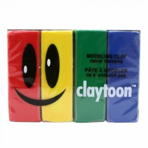 MODELING CLAY モデリングクレイ claytoon クレイトーン カラー油粘土　4色組 プライマリー 1Pound　3個セット