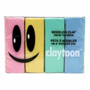 MODELING CLAY モデリングクレイ claytoon クレイトーン カラー油粘土　4色組 スイートハート 1Pound　3個セット