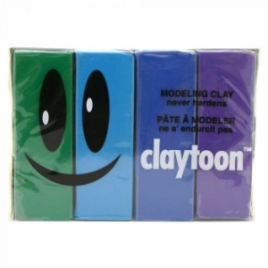 MODELING CLAY モデリングクレイ claytoon クレイトーン カラー油粘土　4色組 クール 1Pound　3個セット