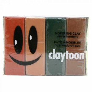 MODELING CLAY モデリングクレイ claytoon クレイトーン カラー油粘土　4色組 アース 1Pound　3個セット