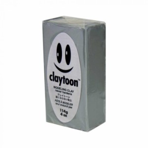 MODELING CLAY モデリングクレイ claytoon クレイトーン カラー油粘土　シルバーグレイ　1/4bar 1/4Pound 6個セット