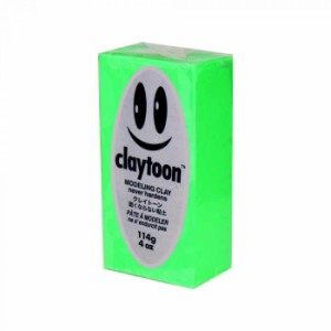 MODELING CLAY モデリングクレイ claytoon クレイトーン カラー油粘土　ネオングリーン　1/4bar 1/4Pound 6個セット