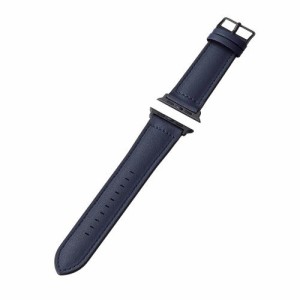 ELECOM [AW-45BDLHVNV] Apple Watch 45/44/42mm用バンド/ハイブリッドレザー/ネイビー