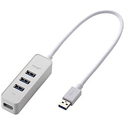 ELECOM [U3H-T405BWH] USB3.0ハブ/マグネット付/バスパワー専用/4ポート/ホワイト