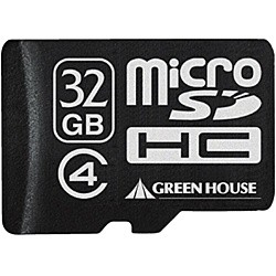 GREEN HOUSE [GH-SDMRHC32G4] microSDHCカード(アダプタ付属) 32GB Class4