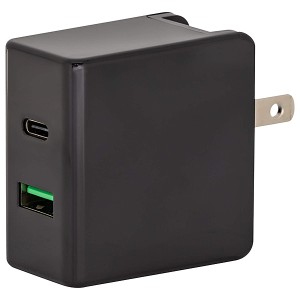 GREEN HOUSE [GH-ACU2PA-BK] USB-AC充電器 2ポート 18W ブラック [PSE認証済]