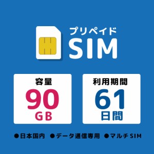 モバイル・プランニング [20220301-3850] プリペイドSIM 90GB 61日 ドコモ