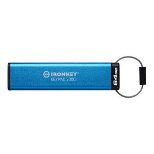 キングストン [IKKP200C/64GB] 64GB USB Type-C IronKey Keypad 200C FIPS 140-3 Lvl 3 AES-256