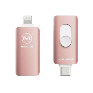 MAKTAR [MKP4-RG-512G] Piconizer4 iPhone、iPad用高速バックアップストレージ (Lightning & USB Type-C両対応) 512GB ローズゴールド
