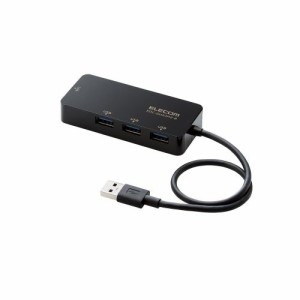ELECOM [EDC-GUA3H2-B] 有線LANアダプタ/Giga対応/USB3.0/Type-A/USBハブ付/ブラック