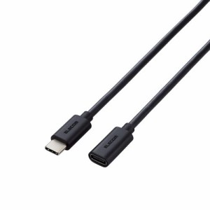 ELECOM [MPA-ECC10BK] USB2.0延長ケーブル/C-Cメスタイプ/USB Power Delivery対応/ノーマル/1.0m/ブラック