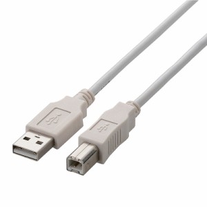 ELECOM [U2C-BN20WH] USB2.0ケーブル/A-Bタイプ/ノーマル/2.0m/ホワイト