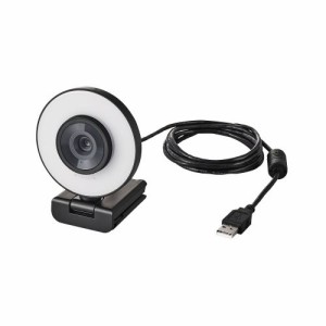 ELECOM [UCAM-CX20ABBK] Webカメラ/200万画素/オートフォーカス/Full HD/LEDリングライト搭載/ブラック