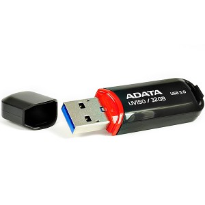 A-DATA Technology [AUV150-32G-RBK] USBメモリ UV150 32GB USB3.2 Gen1対応 キャップ式 ブラック /5年保証