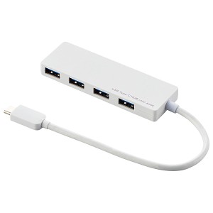 ELECOM [U3HC-A429BWH] USB3.1(Gen1)HUB/Type-C/Aメス4ポート/バスパワー/15cmケーブル/ホワイト