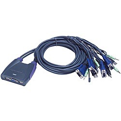 ATEN [CS64US] ケーブル一体型 USB 4ポートKVMスイッチ