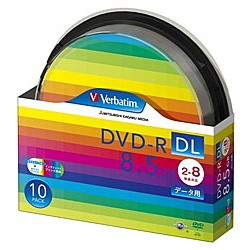 Verbatim [DHR85HP10SV1] DVD-R DL 8.5GB PCデータ用 8倍速対応 10枚スピンドルケース入り ワイド印刷可能