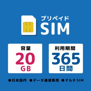 モバイル・プランニング [20211117-3300] プリペイドSIM 20GB 365日 ドコモ