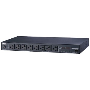 ATEN [PE5208A] 計測機能搭載 温湿度センサー対応 1Uタイプ8ポートeco PDU (NEMA 100V 20A)