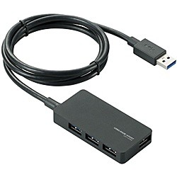 ELECOM [U3H-A408SBK] USB3.0ハブ/ACアダプタ付/セルフパワー/4ポート/ブラック