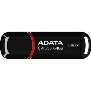 A-DATA Technology [AUV150-64G-RBK] USBメモリ UV150 64GB USB3.2 Gen1対応 キャップ式 ブラック /5年保証