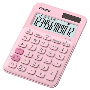 CASIO [MW-C20C-PK-N] カラフル電卓 ミニジャストタイプ ペールピンク