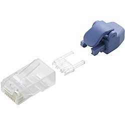 ELECOM [LD-6RJ45T10/TP] RJ45コネクタ/Cat6対応/単線ヨリ線共通/ツメ折れ防止コネクタ+保護カバー付/10個入り