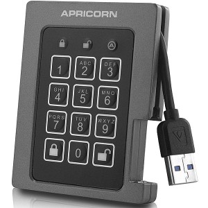 Apricorn [ASSD-3PL256-480F] USB3.0接続AES-XTS暗号化ポータブルSSD Aegis Padlock SSDシリーズ 480GB