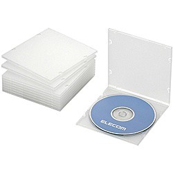 ELECOM [CCD-JPCS10CR] Blu-ray/DVD/CDスリムPPケース/1枚収納/10パック/クリア