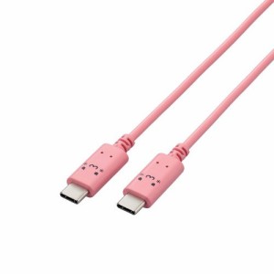 ELECOM [MPA-CCF10PNF] USB Type-C to USB Type-Cケーブル/USB Power Delivery対応/顔つきタイプ/1.0m/トキメキ(ピンク×ブラック)