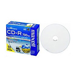 Maxell [CDR700S.WP.S1P10S] データ用CD-R 48倍速 700MB 1枚ずつプラケース入り10枚パック プリンタブルレーベル