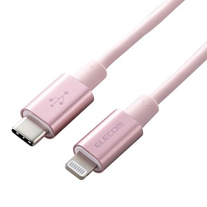 ELECOM [MPA-CLPS10PN] USB-C to Lightningケーブル/準高耐久/1.0m/ピンク