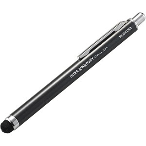 ELECOM [P-TPCNBK] スマートフォン・タブレット用タッチペン/超感度タイプ/ノック式/ブラック