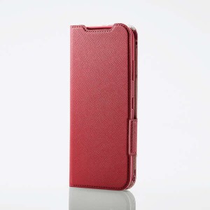 ELECOM [PM-K211PLFUJPND] あんしんスマホ(KY-51B)用レザーケース/手帳型/UltraSlim/Flowers/薄型/磁石付き/ディープピンク