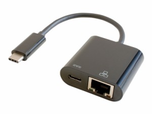 GOPPA [GP-CR45H/B] USB Type-C LAN変換アダプター(PD充電対応) ブラック