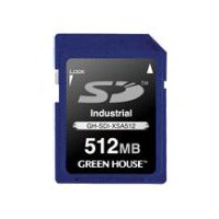 GREEN HOUSE [GH-SDI-XSA512] インダストリアルSDカード SLC -40〜+85℃ 512MB