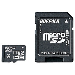 バッファロー [RMSD-BS16GAB] 防水仕様 Class4対応 microSDHCカード SD変換アダプター付モデル 16GB
