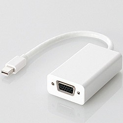 ELECOM [AD-MDPVGAWH] Mini DisplayPort-VGA変換アダプタ/ホワイト/forMAC