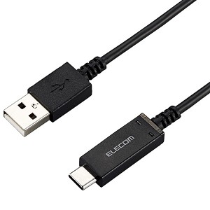 ELECOM [MPA-AC07SNBK] スマートフォン用USBケーブル/USB2.0/(Cオス-Aオス)/認証品/温度検知機能付/0.7m/ブラック